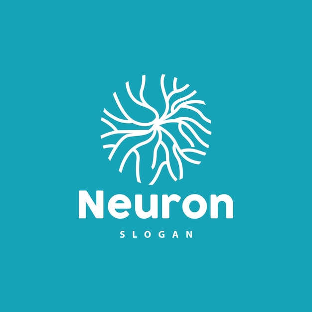 Logotipo de neurona Neuron Nervio o algas vectoriales Abstracto Diseño de moléculas Ilustración de plantilla