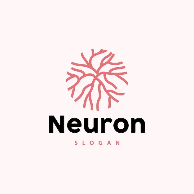 Logotipo de neurona Neuron Nervio o algas vectoriales Abstracto Diseño de moléculas Ilustración de plantilla