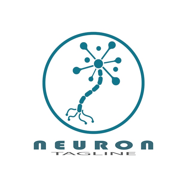 Logotipo de neurona o icono de plantilla de ilustración de diseño de logotipo de célula nerviosa con concepto de vector