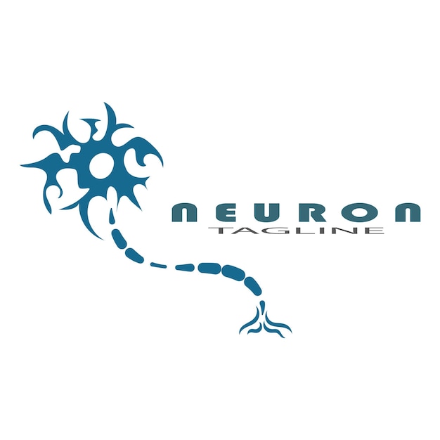 Logotipo de neurona o icono de plantilla de ilustración de diseño de logotipo de célula nerviosa con concepto de vector