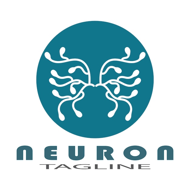 Logotipo de neurona o icono de plantilla de ilustración de diseño de logotipo de célula nerviosa con concepto de vector