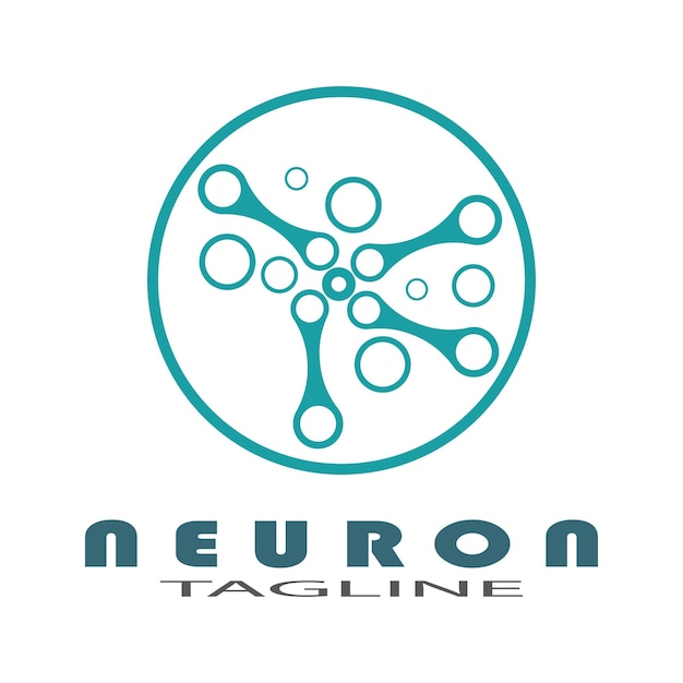 Logotipo de neurona o icono de plantilla de ilustración de diseño de logotipo de célula nerviosa con concepto de vector
