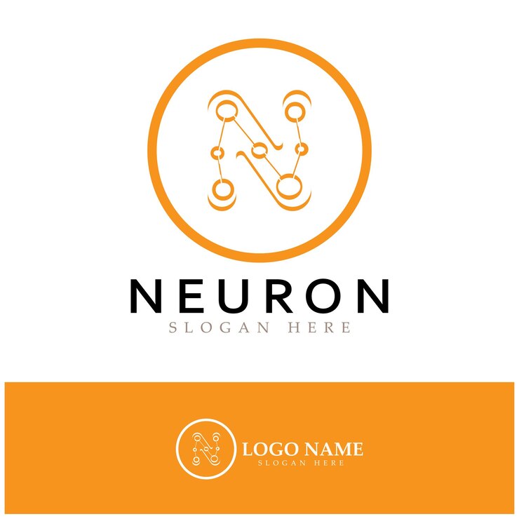 Vector logotipo de neurona o logotipo de célula nerviosa icono de plantilla de ilustración de logotipo de diseño de molécula con concepto de vector
