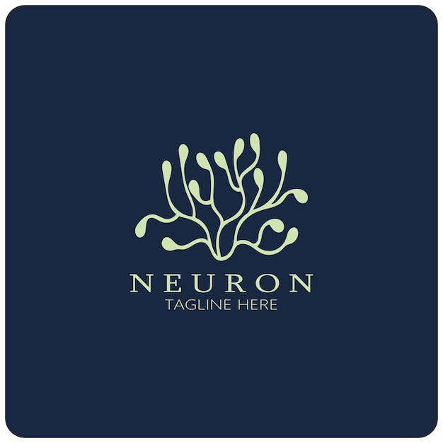 Logotipo de neurona o logotipo de célula nerviosa icono de plantilla de ilustración de logotipo de diseño de molécula con concepto de vector