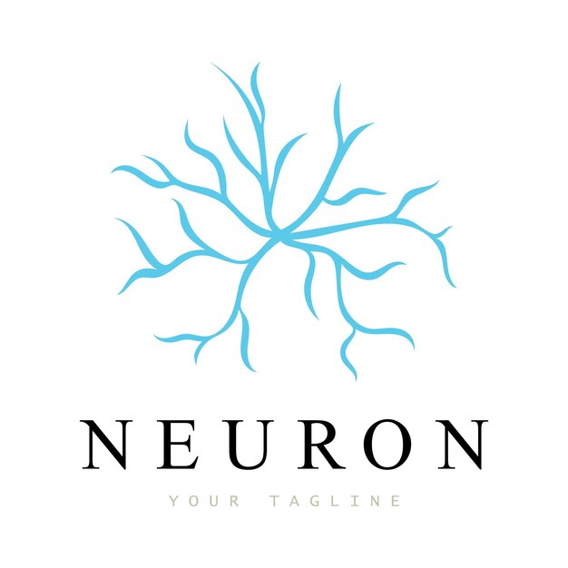 Logotipo de neurona o logotipo de célula nerviosa icono de plantilla de ilustración de logotipo de diseño de molécula con concepto de vector