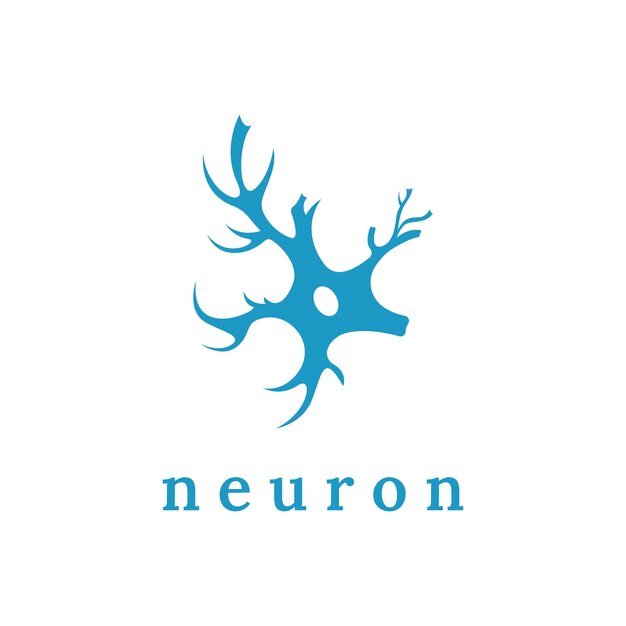 Logotipo de neurona o logotipo de célula nerviosa con plantilla de ilustración de vector de concepto