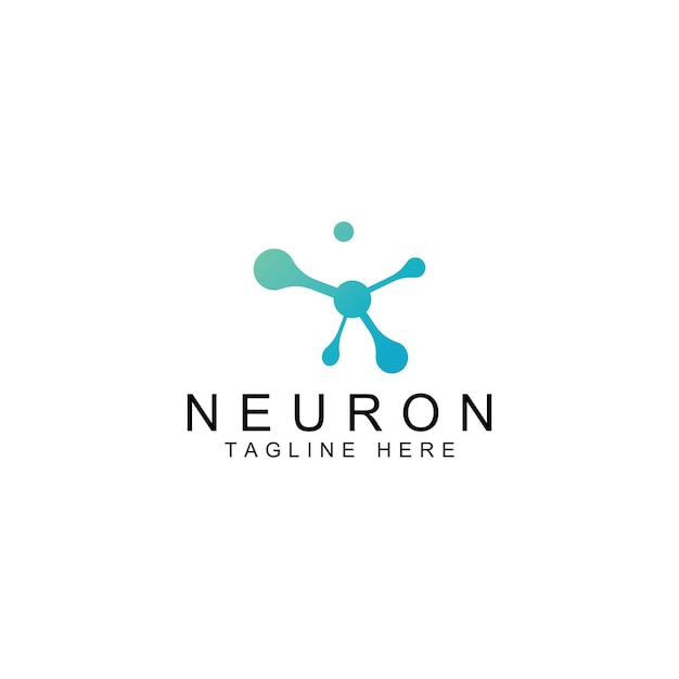 Logotipo de neurona o logotipo de célula nerviosa con plantilla de ilustración de vector de concepto