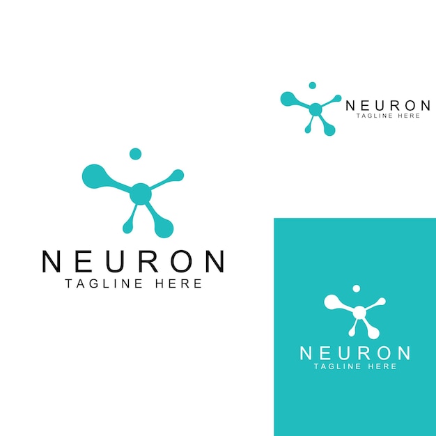 Logotipo de neurona o logotipo de célula nerviosa con plantilla de ilustración de vector de concepto