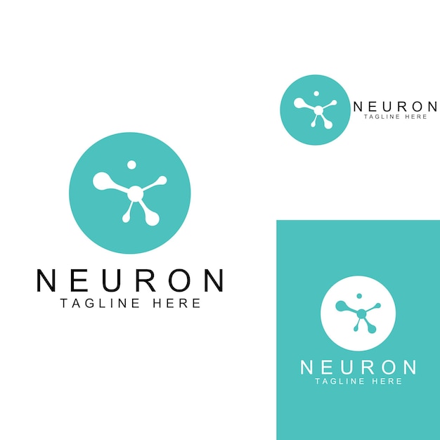 Logotipo de neurona o logotipo de célula nerviosa con plantilla de ilustración de vector de concepto