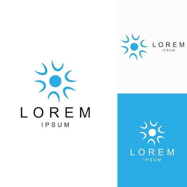 Logotipo de neurona o logotipo de célula nerviosa con plantilla de ilustración de vector de concepto