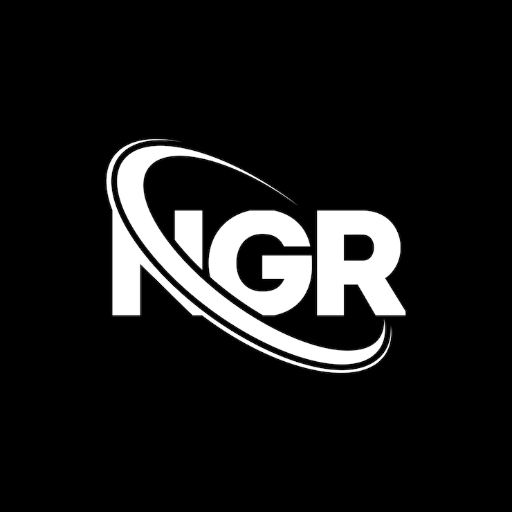 Vector logotipo ngr ngr letra ngr letra diseño de logotipo iniciales ngr logotipo vinculado con círculo y mayúscula monograma logotipo ngr tipografía para negocios de tecnología y marca inmobiliaria