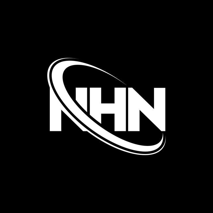 Vector el logotipo de nhn, la letra nhn, el diseño del logotipo, las iniciales, el logotipo nhn vinculado con un círculo y un monograma en mayúsculas, la tipografía nhn para el negocio tecnológico y la marca inmobiliaria.