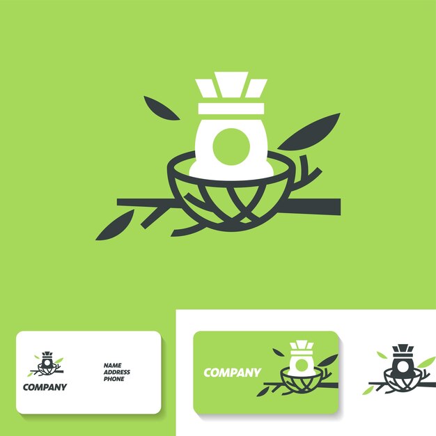 Logotipo de nido de bolsa de dinero