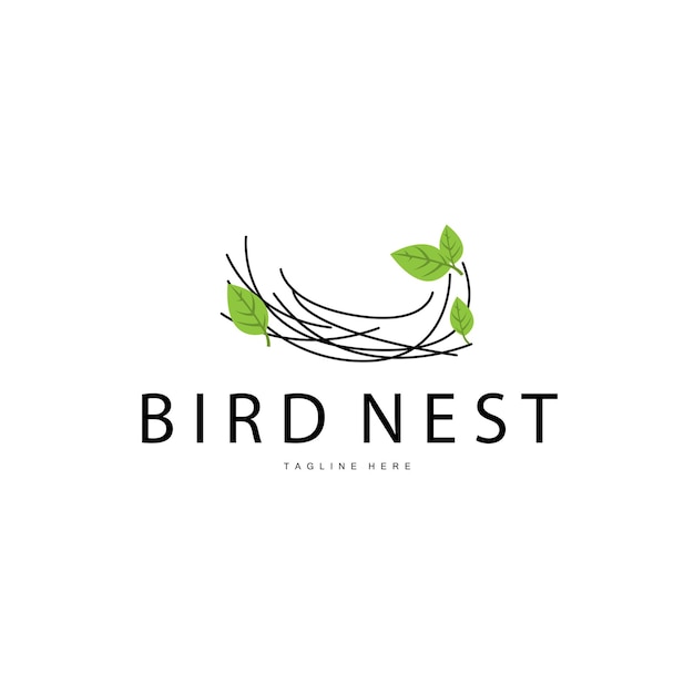 Logotipo del nido de pájaro Ilustración sencilla de la casa de pájaro Vector de diseño de plantilla