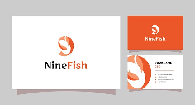 Logotipo de Nine Fish Adecuado para negocios de restaurantes