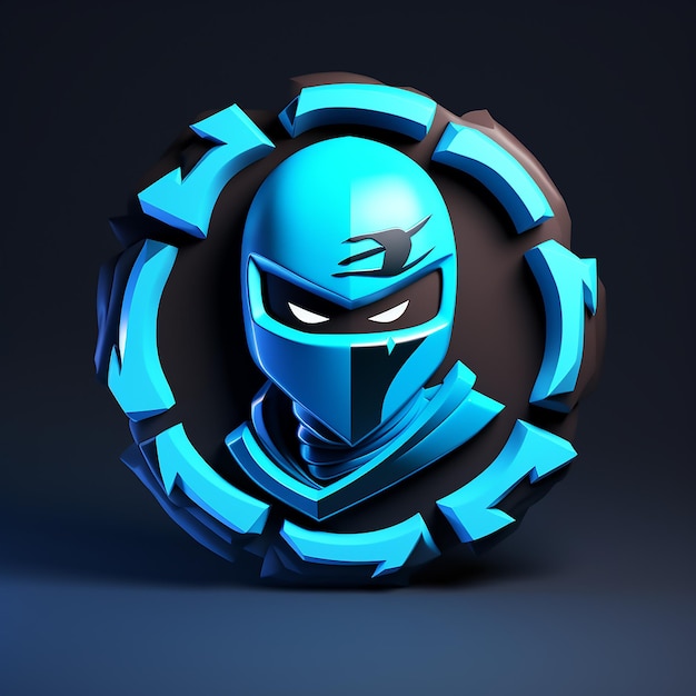 Vector el logotipo ninja en 3d