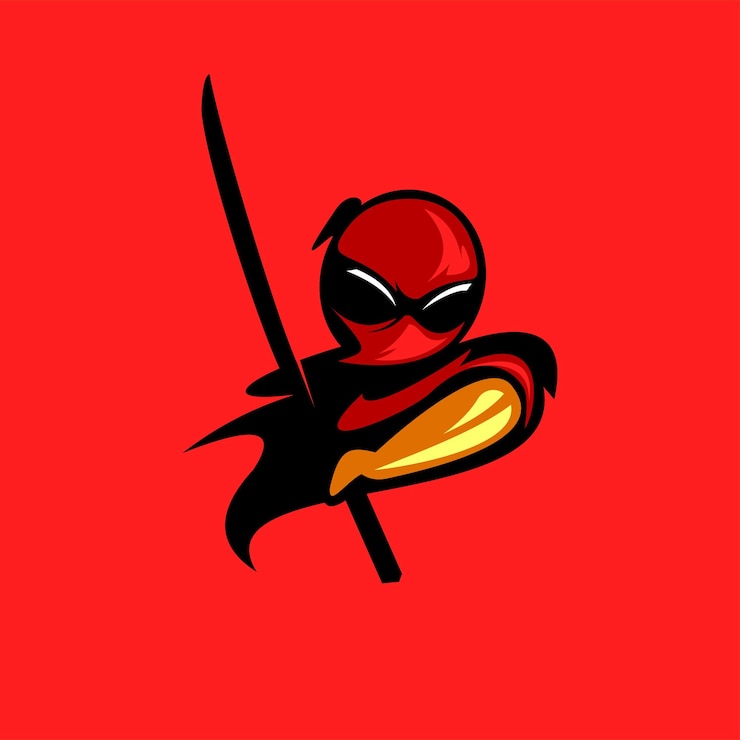 Vector logotipo de ninja con espada