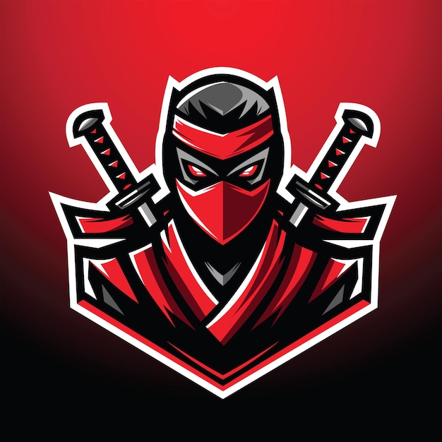 Vector el logotipo de ninja esports rojo y negro