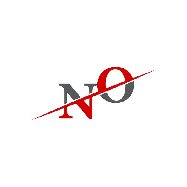 Logotipo NO minimalista con línea diagonal dinámica