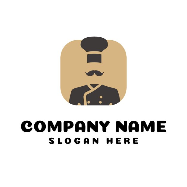 un logotipo para el nombre de un chef en un fondo blanco