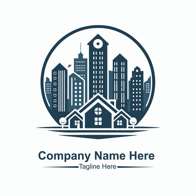 un logotipo para el nombre de la empresa aquí