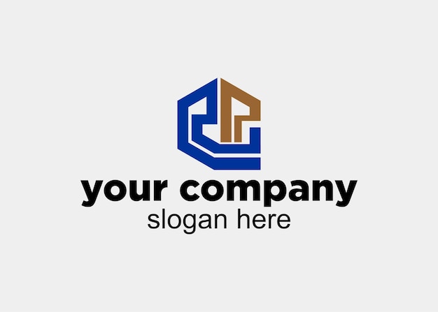 Logotipo del nombre de la empresa de la letra EP