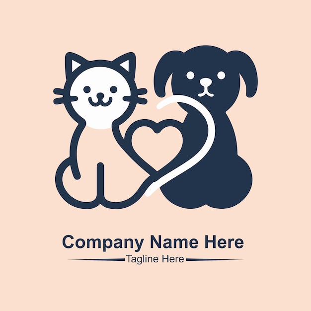 un logotipo para el nombre de la empresa de mascotas en el frente