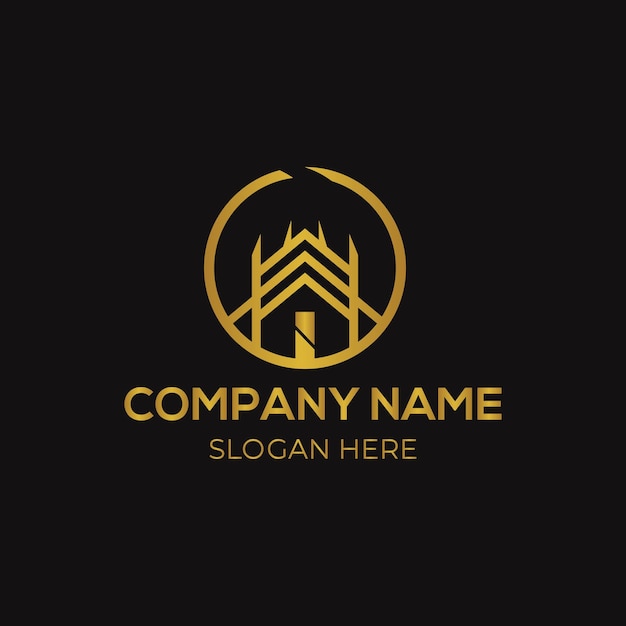 un logotipo para el nombre de la empresa (nombre de la empresa) sobre un fondo negro
