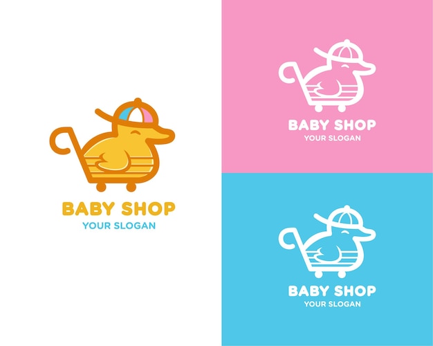 Vector logotipo del nombre de la tienda baby duck