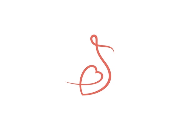 logotipo de nota musical con combinación de corazones en estilo de diseño de línea continua