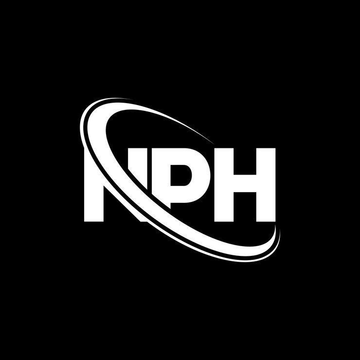 Vector logotipo de nph: diseño del logotipo de la letra nph: iniciales nph: logotipo vinculado con círculo y monograma en mayúsculas logotipo nph: tipografía para negocios tecnológicos y marca inmobiliaria