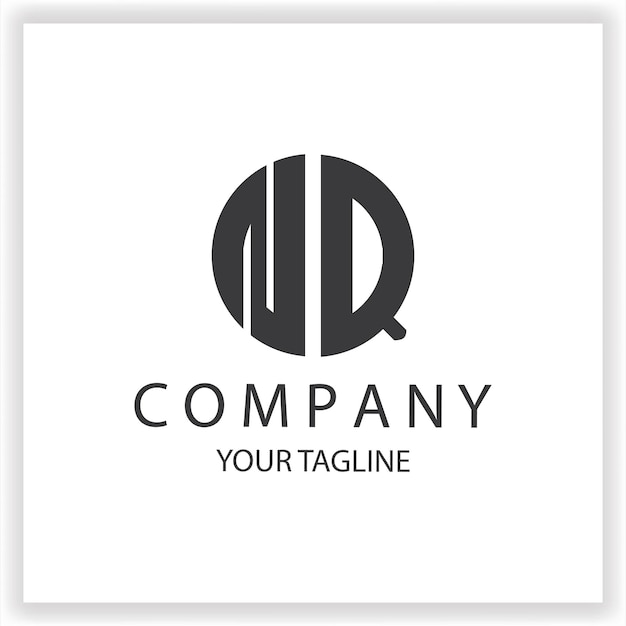 Logotipo NQ monograma sencillo y moderno círculo de color negro plantilla de diseño de vector elegante premium eps 10