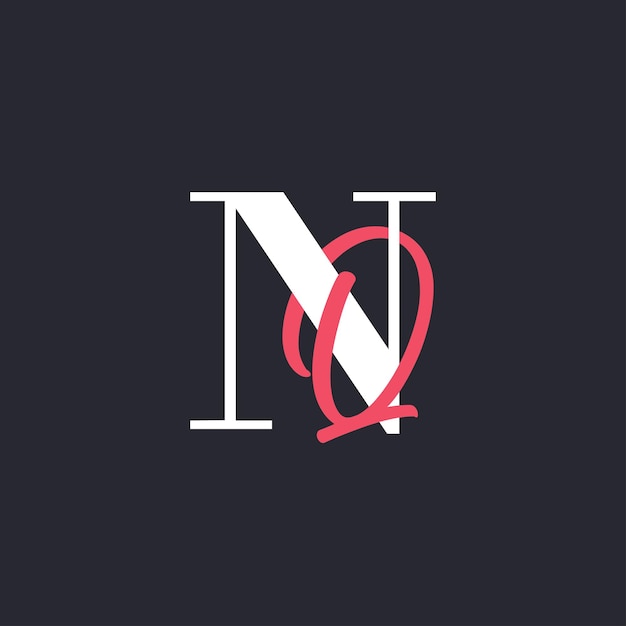 El logotipo de NQ perfectamente mezclado Iniciales de la letra NQ Diseño del logotipo de la letra
