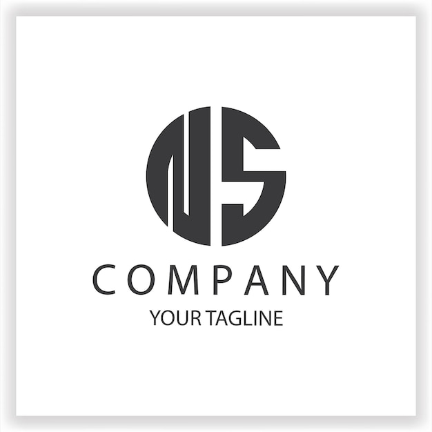 Logotipo NS monograma sencillo y moderno círculo de color negro plantilla de diseño de vector elegante premium eps 10