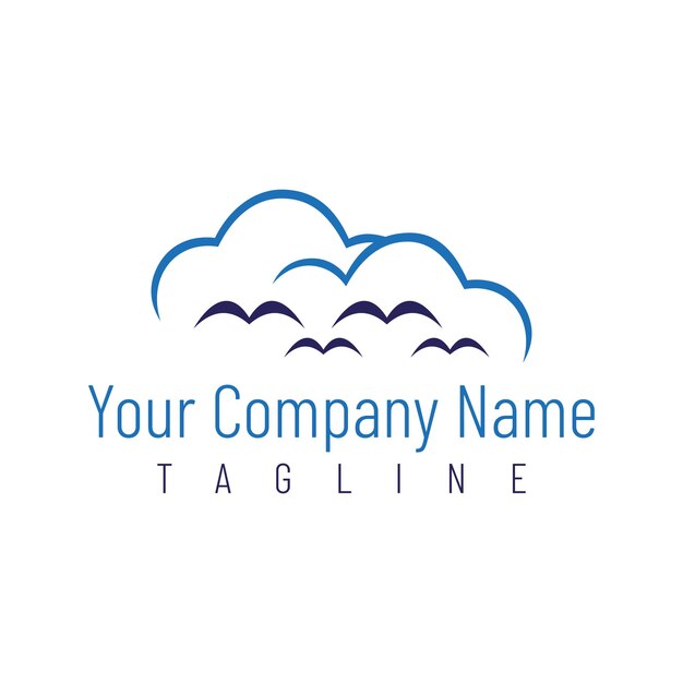 El logotipo de una nube azul con las palabras del nombre de su empresa