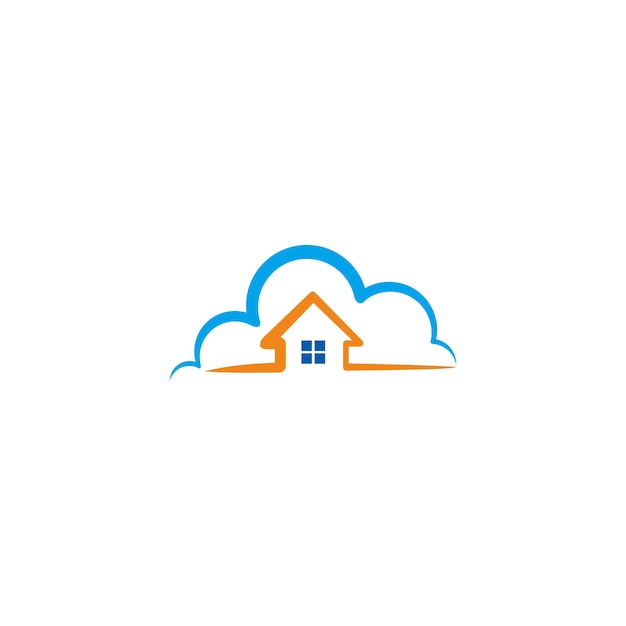 logotipo de la nube de la casa