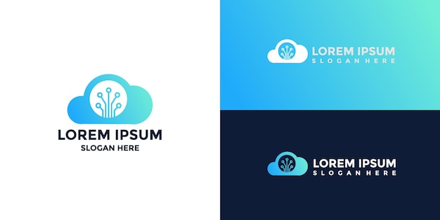 logotipo de la nube con color de gradiente