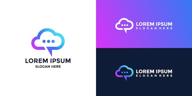 logotipo de la nube con color de gradiente