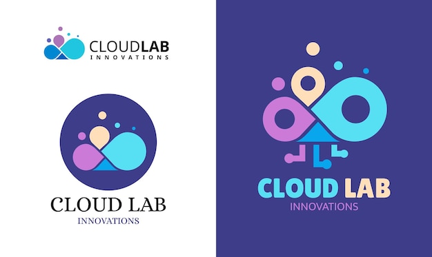 Logotipo de nube y laboratorio