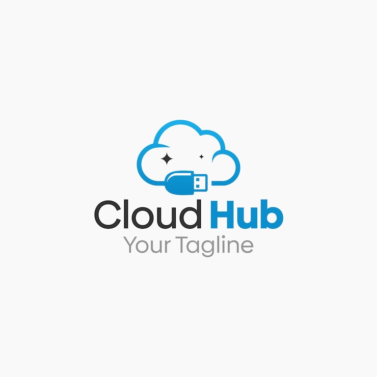 Vector un logotipo de nube con las palabras nube en él