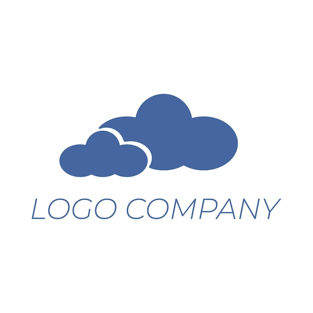 Vector logotipo de la nube. signo de vector de nube abstracta azul. símbolo, ilustración de logotipo. icono de nube informática.