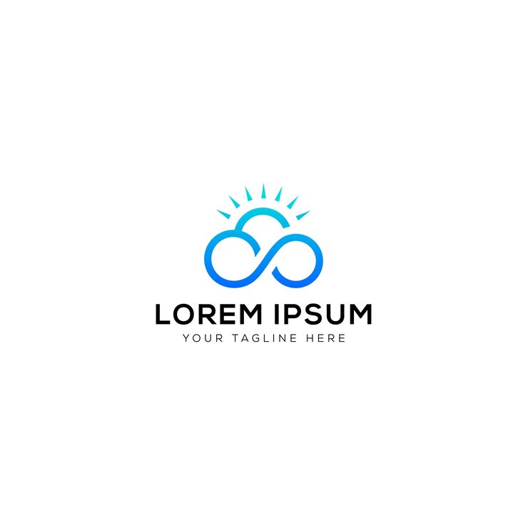 Un logotipo de nube y sol con la palabra infinito.