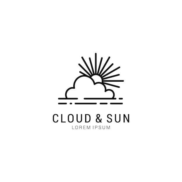 Vector logotipo de la nube de sol.