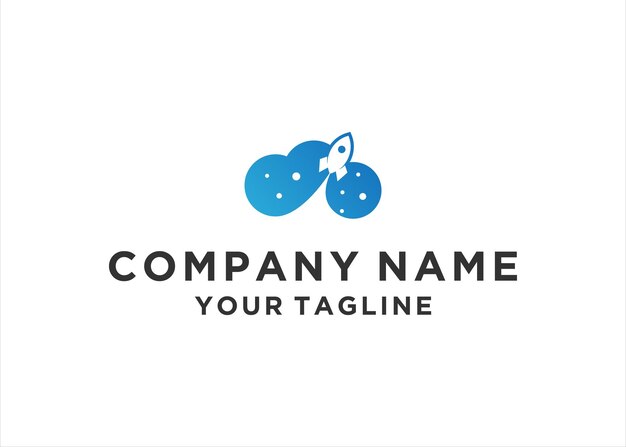 Logotipo de nube con vector de cohete