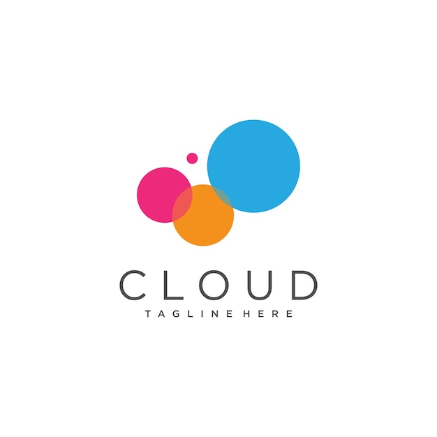 Logotipo de nube con vector premium de diseño creativo