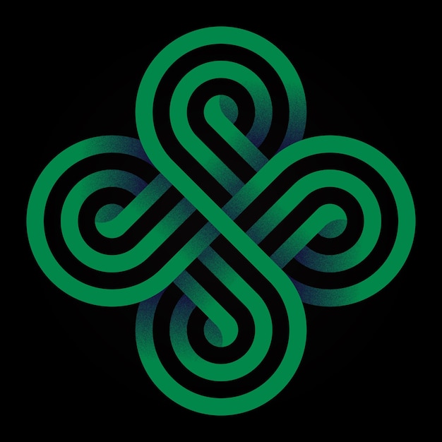 Logotipo de nudo celta verde sobre fondo oscuro