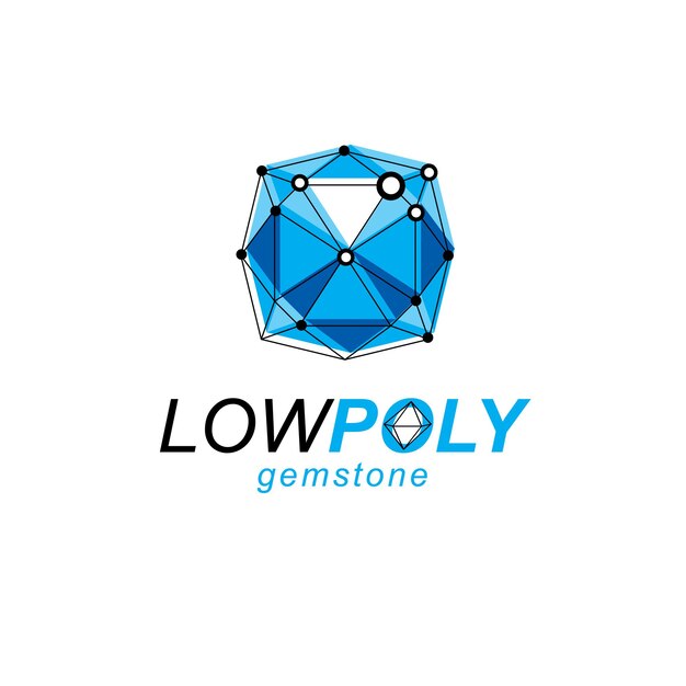 Logotipo de nueva tecnología. Vector de ingeniería 3D, forma poligonal abstracta.