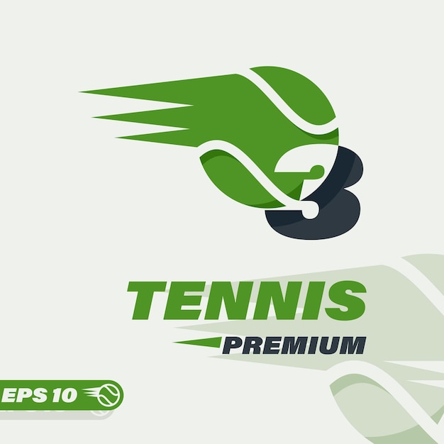 Logotipo numérico de la pelota de tenis 3