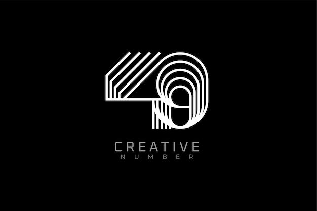 Logotipo número 49 moderno y creativo estilo multilínea número 49 utilizable para logotipos de marca y aniversario