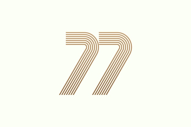 El logotipo número 77 monograma número 77 estilo de varias líneas utilizable para logotipos comerciales y aniversario